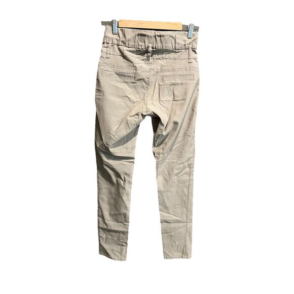Bevy Flog Beige Skinny Pull‎ On Drawstring Women's Chino Pants Size 24 - Picture 2 of 5